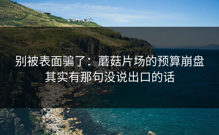 别被表面骗了:蘑菇片场的预算崩盘其实有那句没说出口的话 别被表面骗了:蘑菇片场的预算崩盘其实有那句没说出口的话