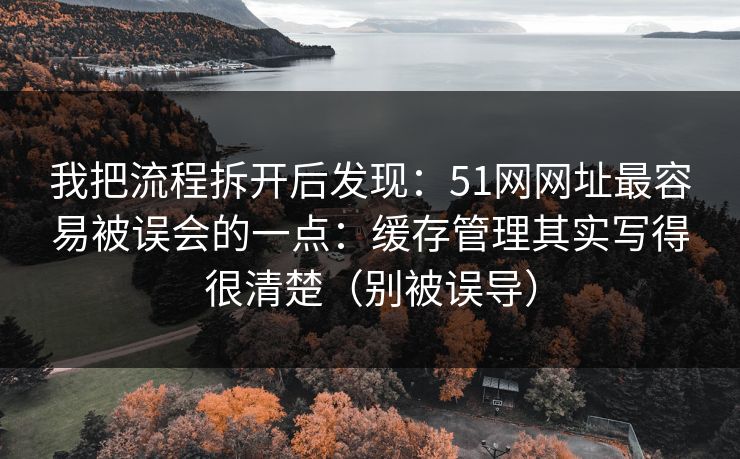我把流程拆开后发现:51网网址最容易被误会的一点:缓存管理其实写得很清楚(别被误导) 我把流程拆开后发现:51网网址最容易被误会的一点:缓存管理其实写得很清楚(别被误导)