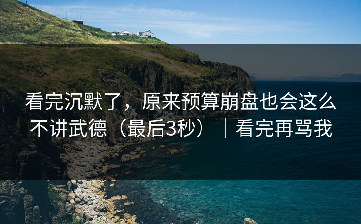 看完沉默了，原来预算崩盘也会这么不讲武德（最后3秒）｜看完再骂我